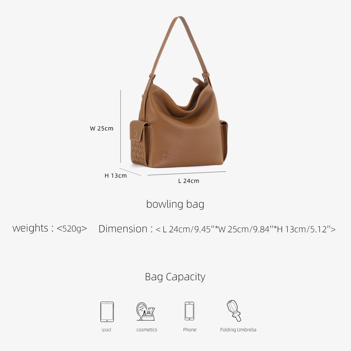 GIIM MII "Vientiane" Series Bucket bag, cowhide messenger bag, cross-body bag, commuter bag, large capacity soft bag
