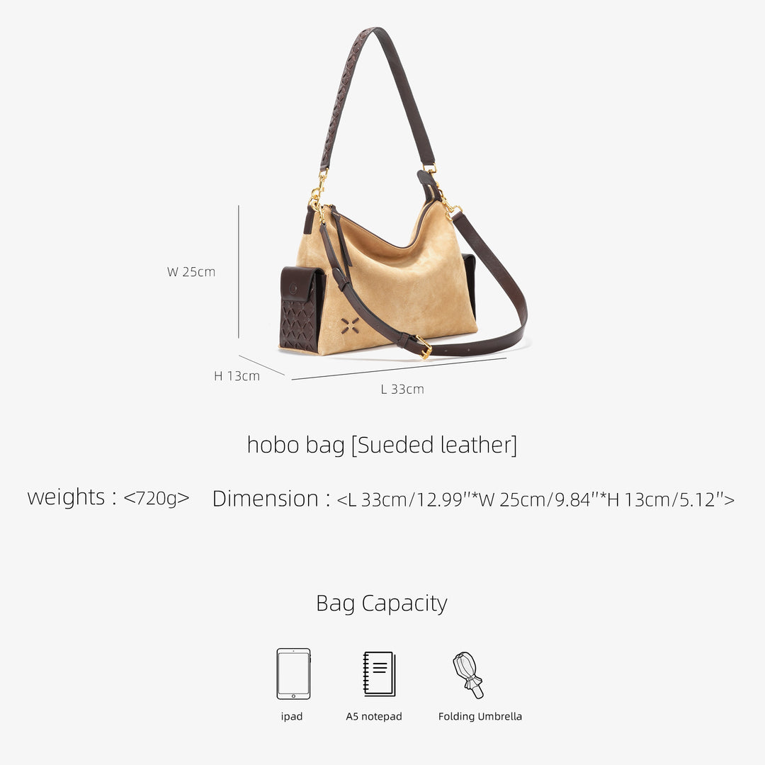 GIIM MII "Vientiane" Series Gabrielle Hobo Bag Suede