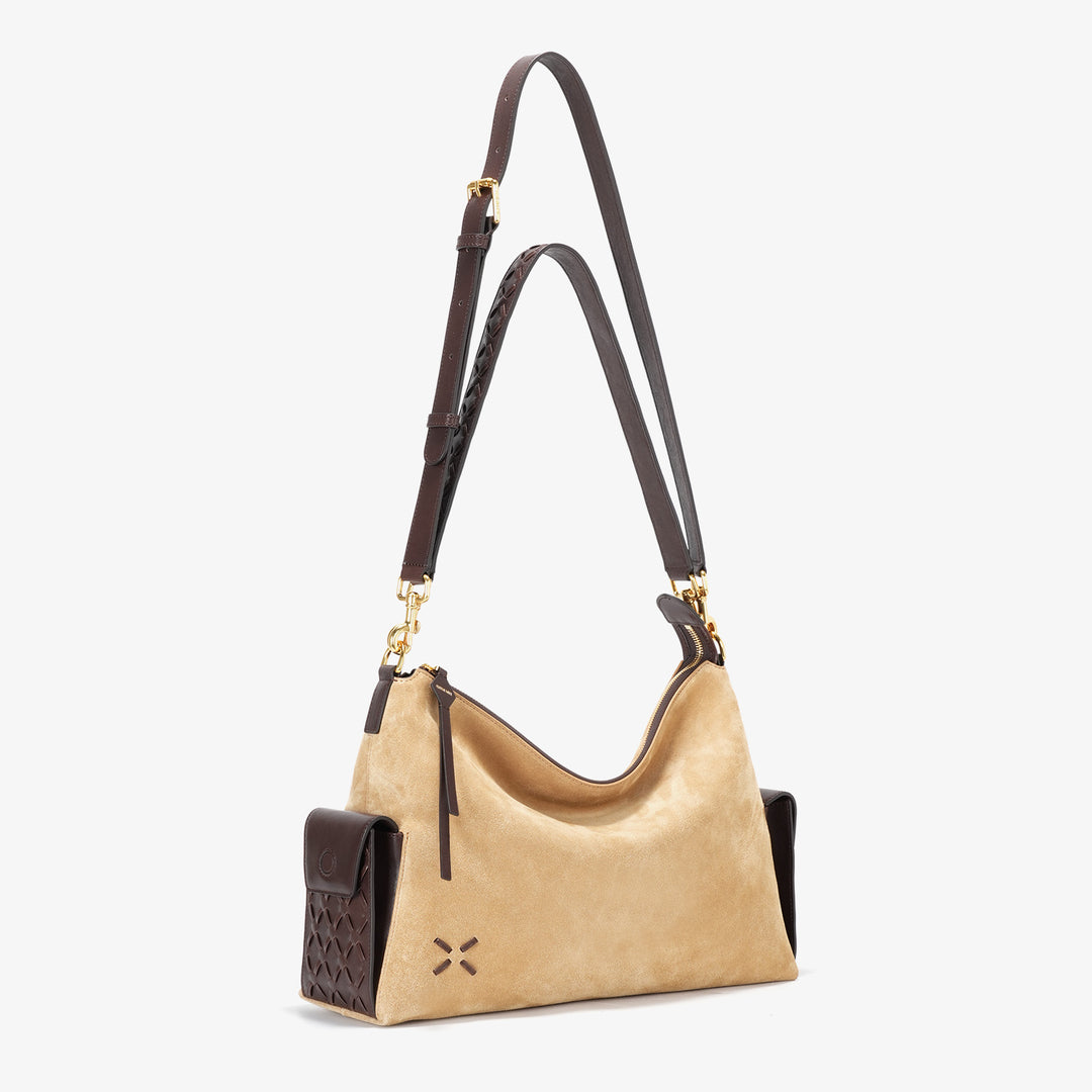 GIIM MII "Vientiane" Series Gabrielle Hobo Bag Suede
