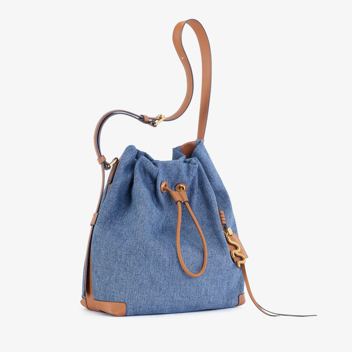 GIIM MII "Huo er " Series Bucket Bag large size denim