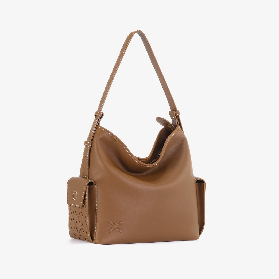 GIIM MII "Vientiane" Series Bucket bag, cowhide messenger bag, cross-body bag, commuter bag, large capacity soft bag