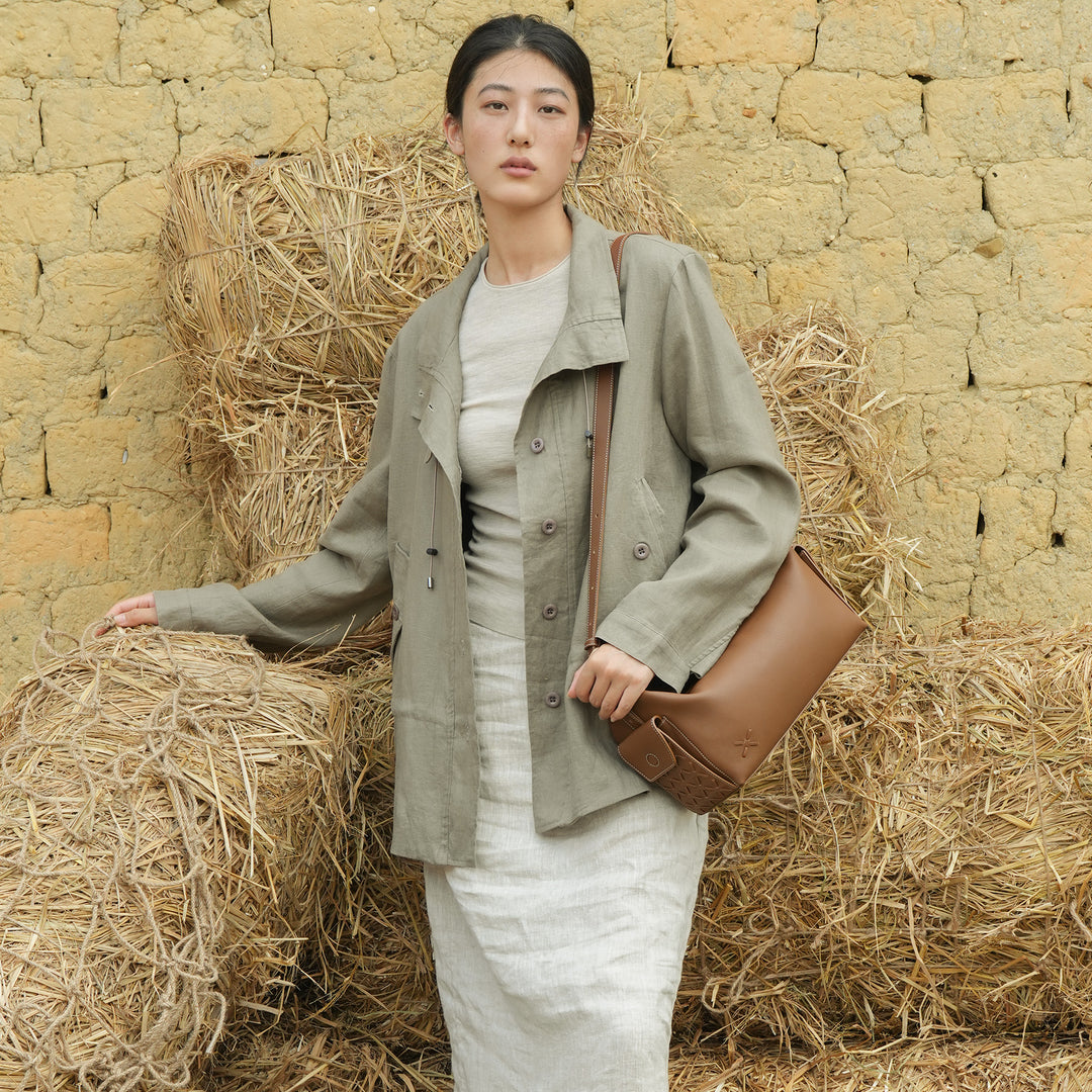 GIIM MII "Vientiane" Series Pillow bag, cowhide messenger bag, cross-body bag, commuter bag, large capacity soft bag