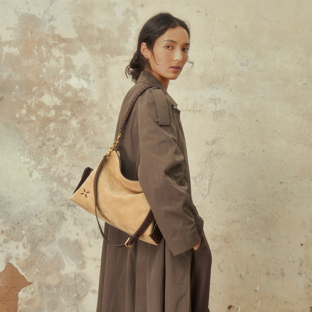 GIIM MII "Vientiane" Series Gabrielle Hobo Bag Suede