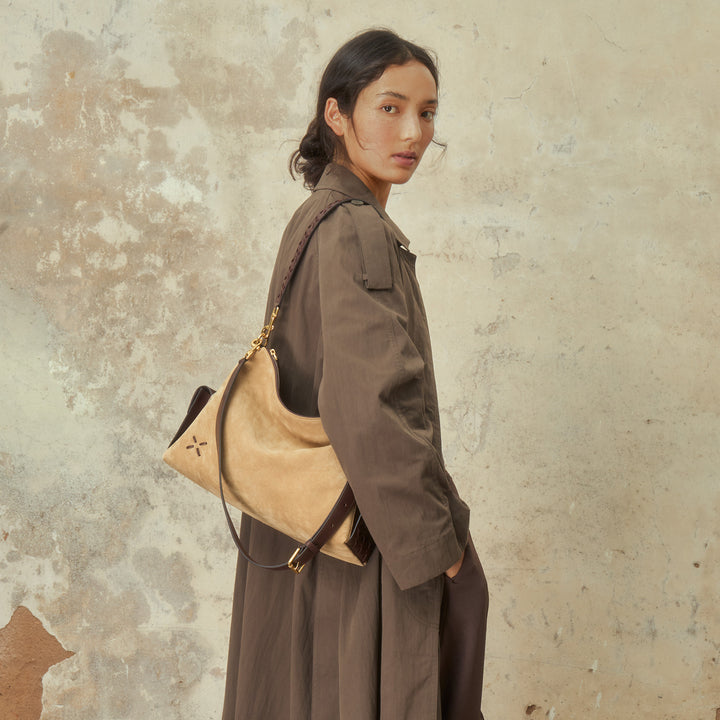 GIIM MII "Vientiane" Series Gabrielle Hobo Bag Suede