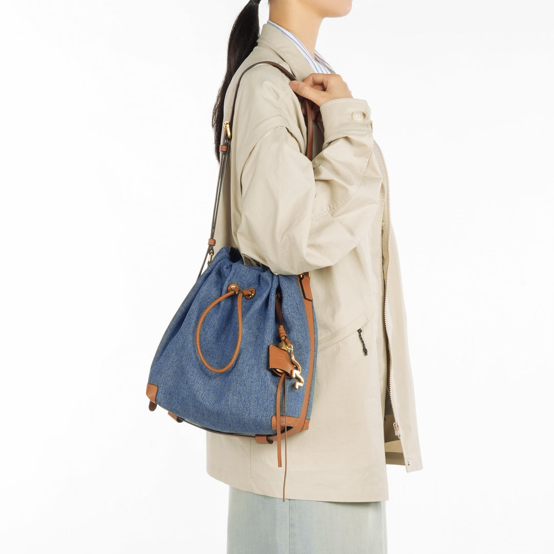 GIIM MII "Huo er " Series Bucket Bag large size denim