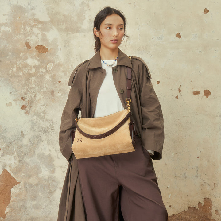 GIIM MII "Vientiane" Series Gabrielle Hobo Bag Suede