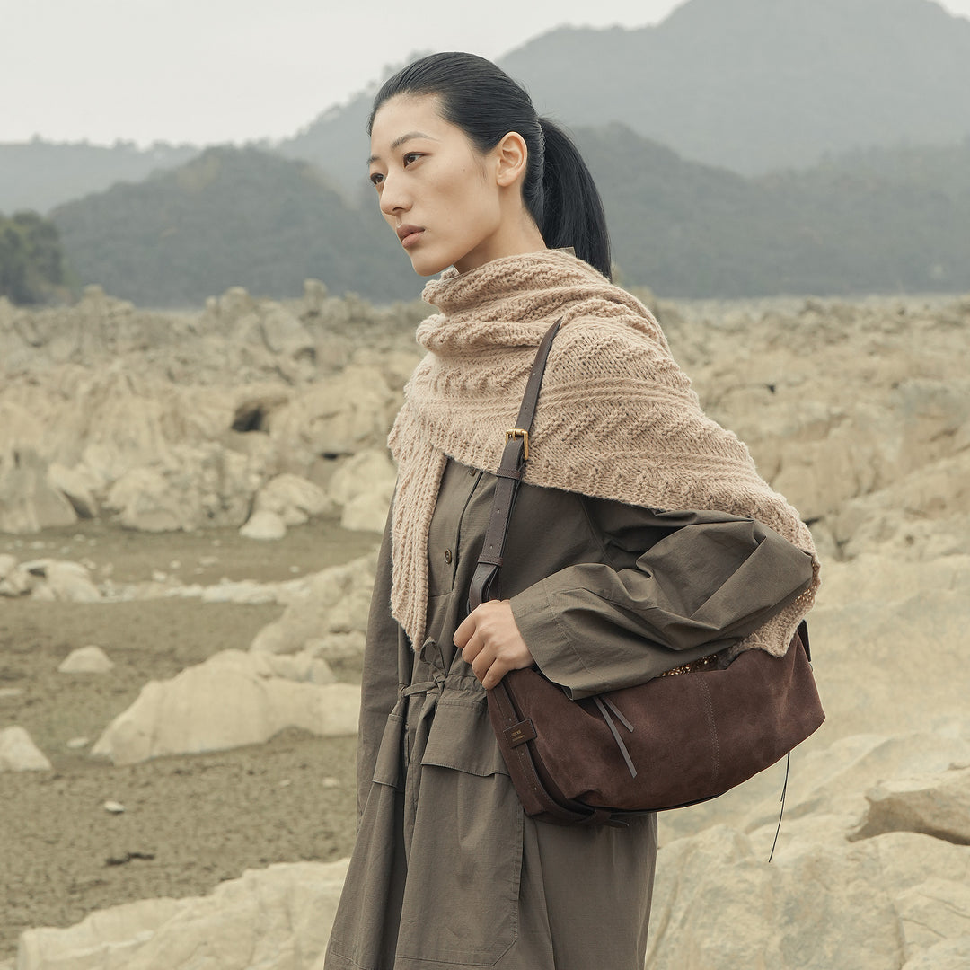GIIM MII "Huo er " Series traveling bag Suede cowhide