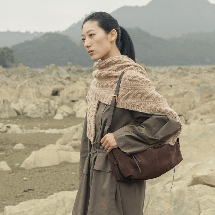 GIIM MII "Huo er " Series traveling bag Suede cowhide
