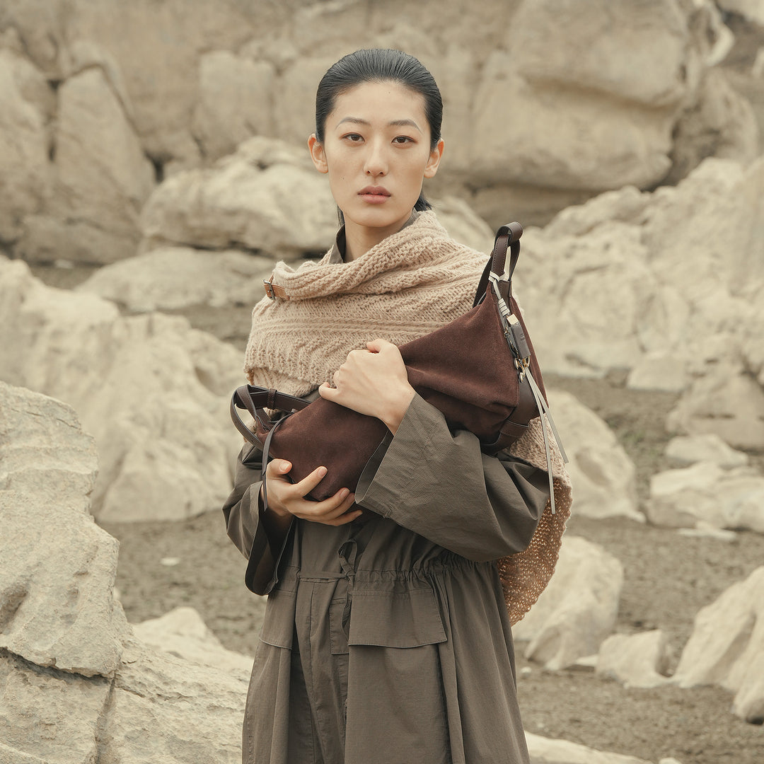 GIIM MII "Huo er " Series traveling bag Suede cowhide