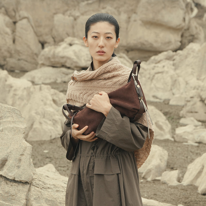GIIM MII "Huo er " Series traveling bag Suede cowhide