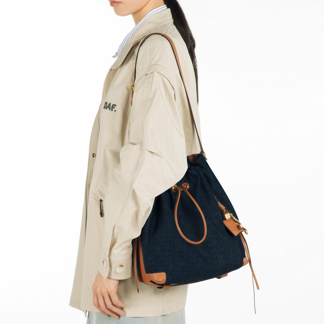 GIIM MII "Huo er " Series Bucket Bag large size denim