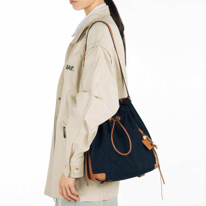 GIIM MII "Huo er " Series Bucket Bag large size denim