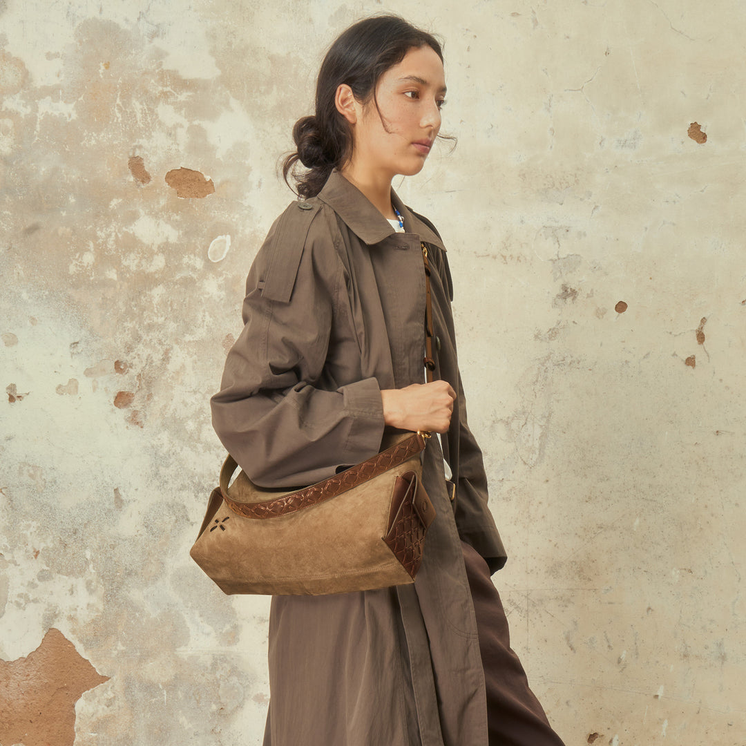 GIIM MII "Vientiane" Series Gabrielle Hobo Bag Suede