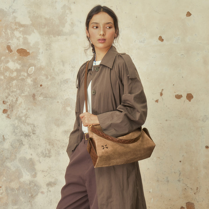 GIIM MII "Vientiane" Series Gabrielle Hobo Bag Suede