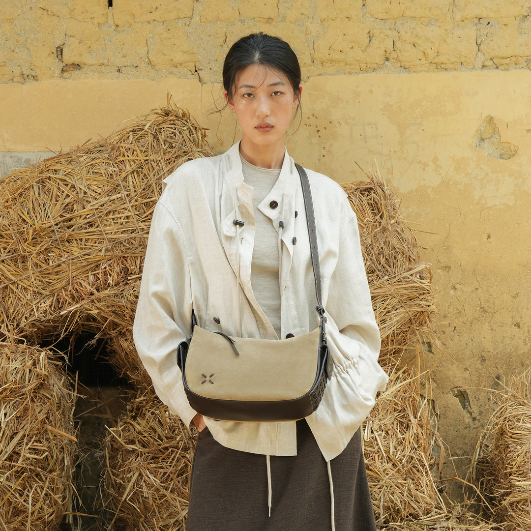 GIIM MII "Vientiane" SeriesHalf-moon bag, cowhide pillow bag single-shoulder cross-body bag  large-capacity soft bag