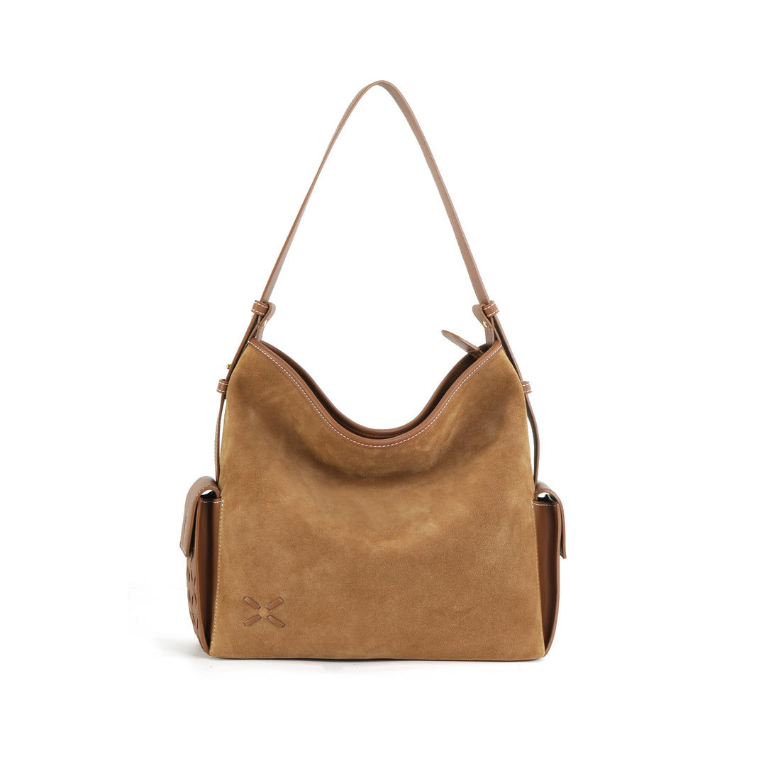 GIIM MII "Vientiane" Series Bucket bag, cowhide messenger bag, cross-body bag, commuter bag, large capacity soft bag