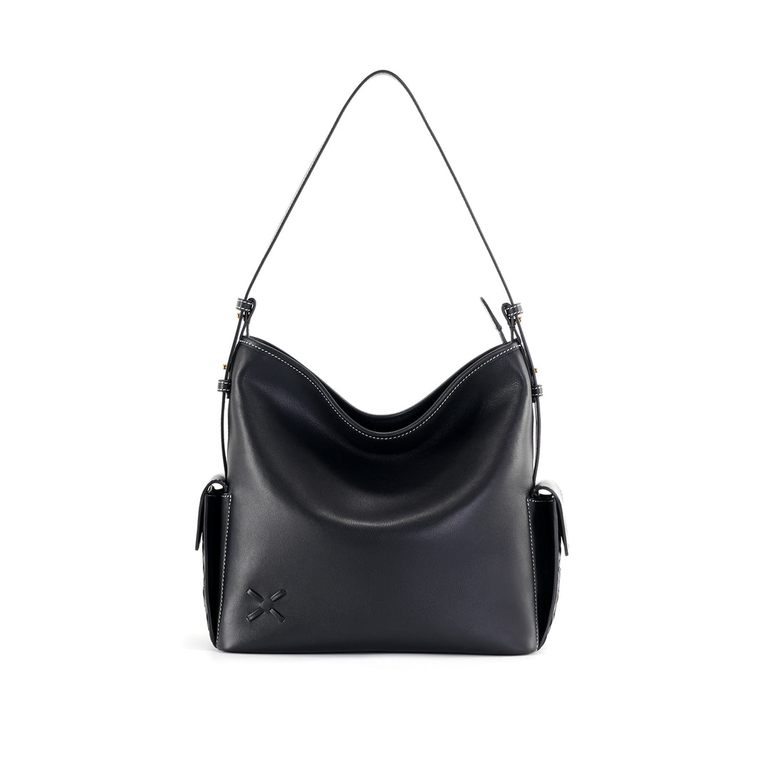GIIM MII "Vientiane" Series Bucket bag, cowhide messenger bag, cross-body bag, commuter bag, large capacity soft bag