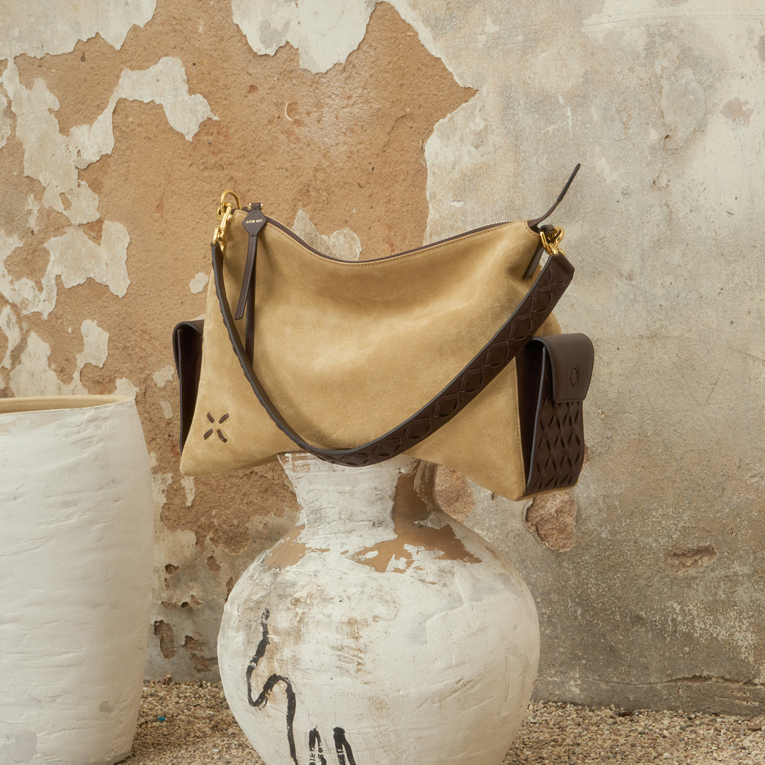 GIIM MII "Vientiane" Series Gabrielle Hobo Bag Suede