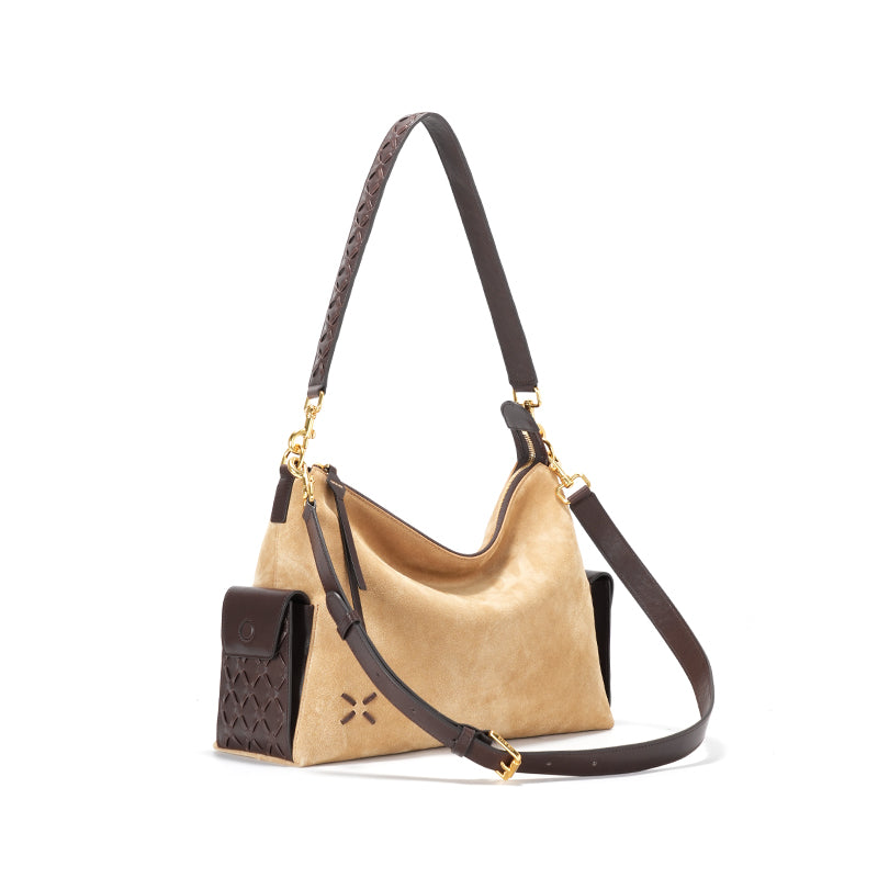 GIIM MII "Vientiane" Series Gabrielle Hobo Bag Suede