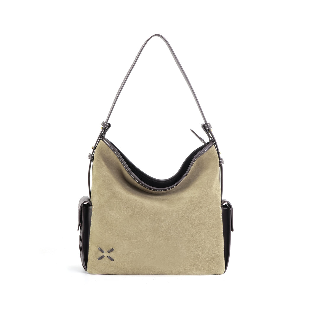 GIIM MII "Vientiane" Series Bucket bag, cowhide messenger bag, cross-body bag, commuter bag, large capacity soft bag