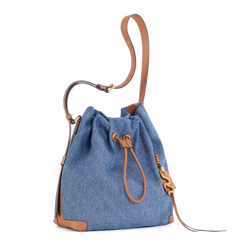 GIIM MII "Huo er " Series Bucket Bag large size denim
